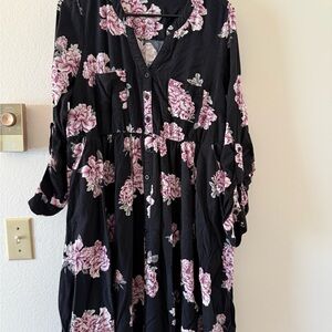 Torrid skater dress size 0 black, pink, Ns white dress long sleeve with buttons